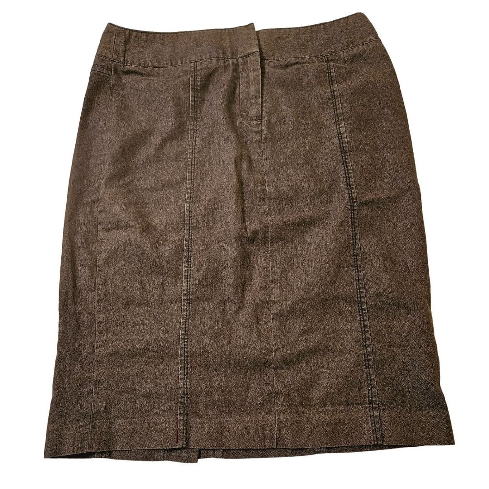Willi Smith Black Denim‎ Jean Skirt 8 Modest Church Midi